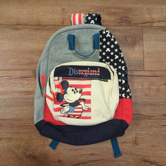VTG Disney Disneyland Mickey Mouse America USA Backpack Disneyworld - Picture 1 of 8